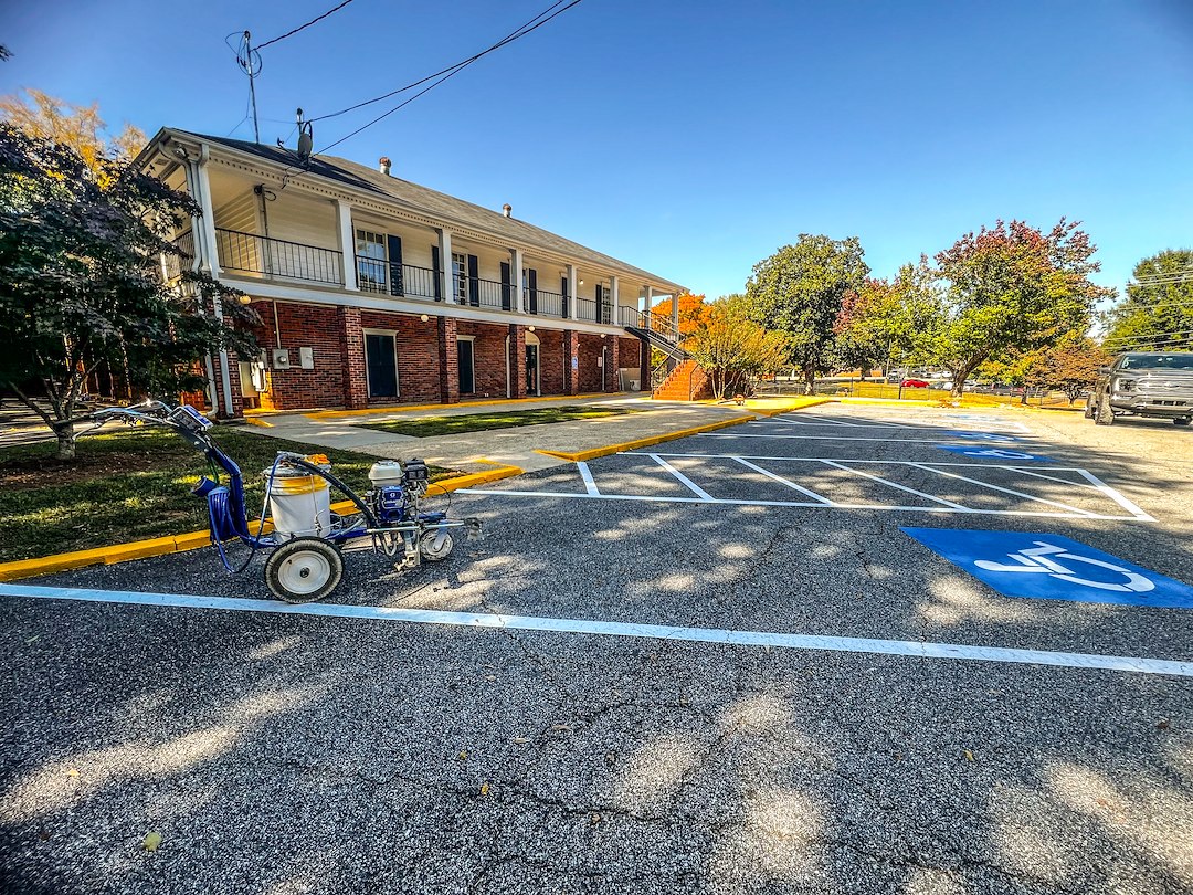 Parking Lot Striping in Lawrenceville, Georgia. 